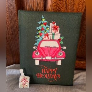 Total Home Christmas Green Cloth VW Car Notebook/Journal,embellishments,new/tags